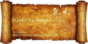 Ujvári Adony névjegykártya